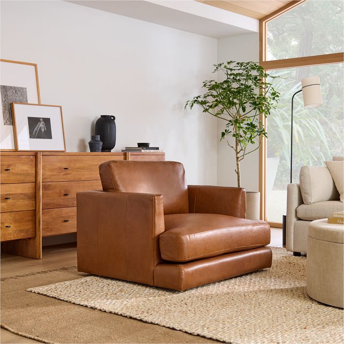 Leather Sieber Chair And A Half Leather Chair Set Temple Webster