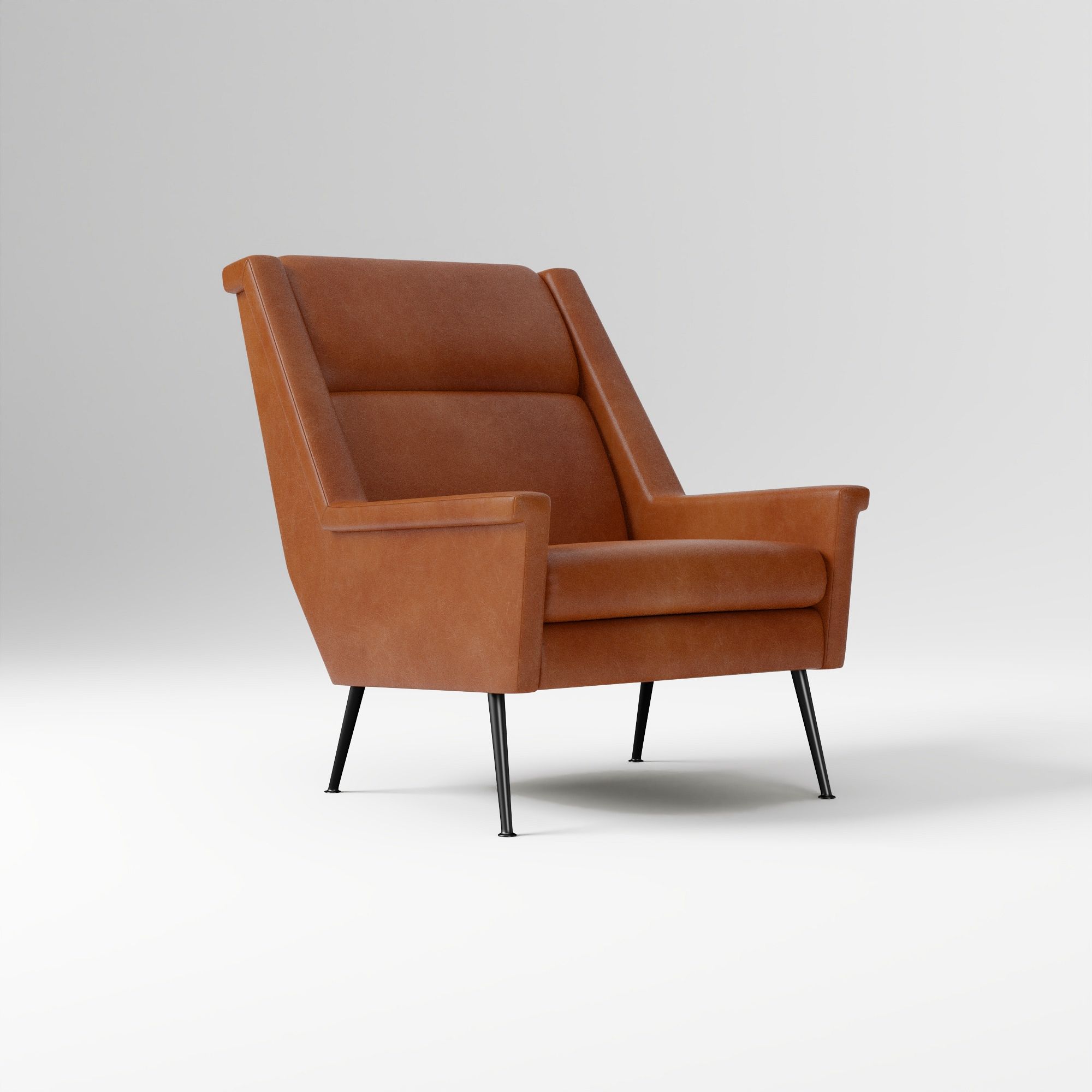 Carlo Highback Chair, Poly, Saddle Leather, Nut