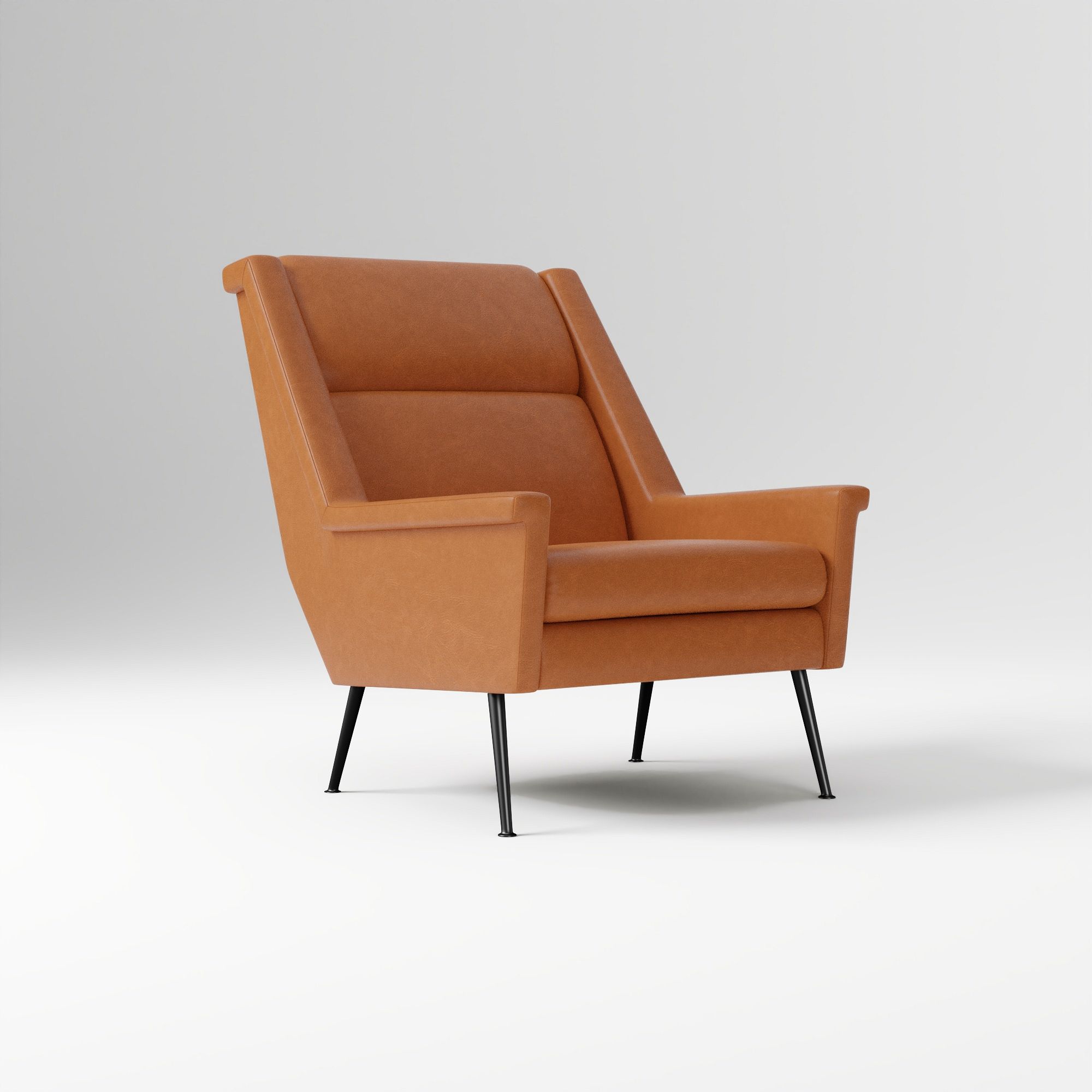 Carlo Highback Chair, Poly, Saddle Leather, Nut
