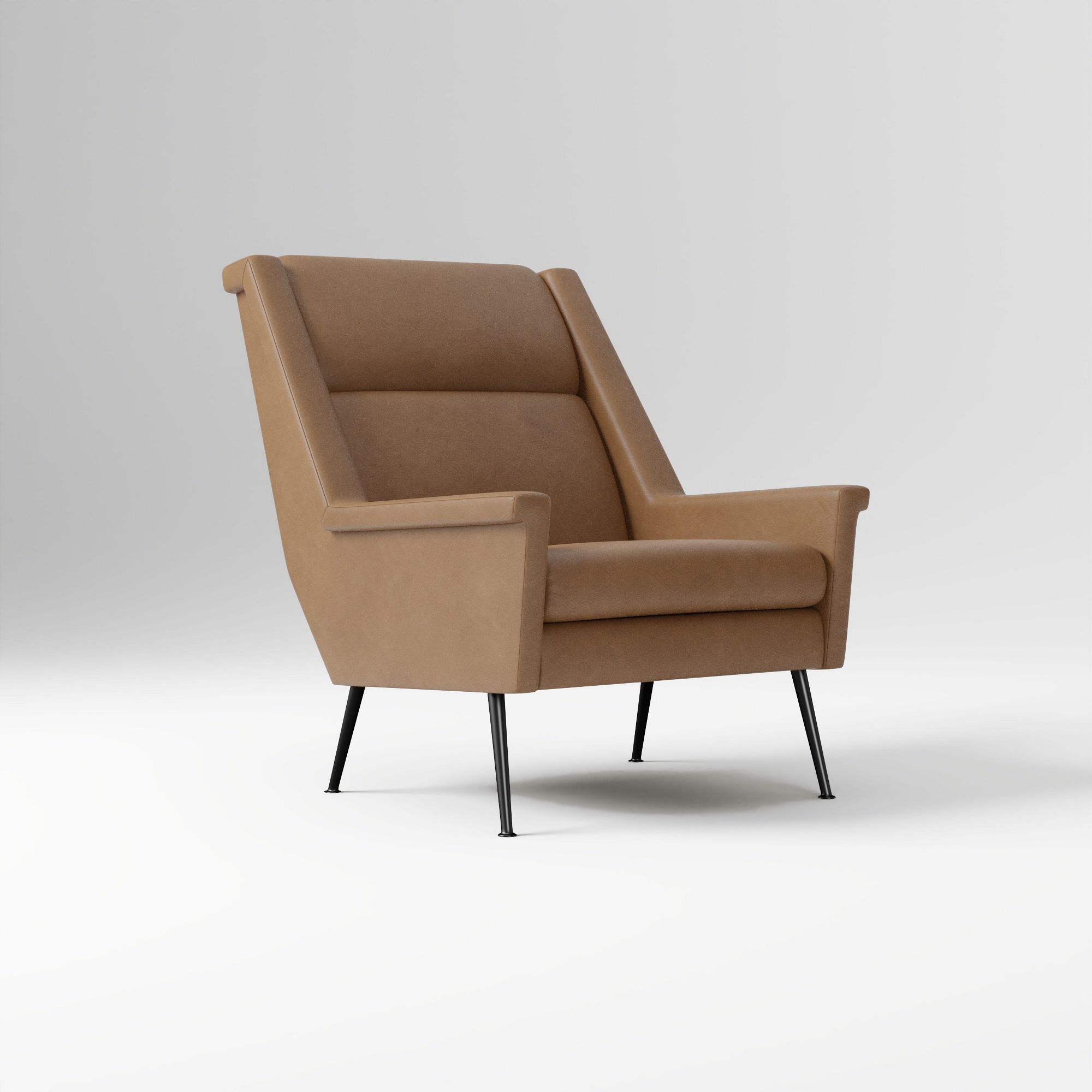 Carlo Highback Chair, Poly, Saddle Leather, Nut