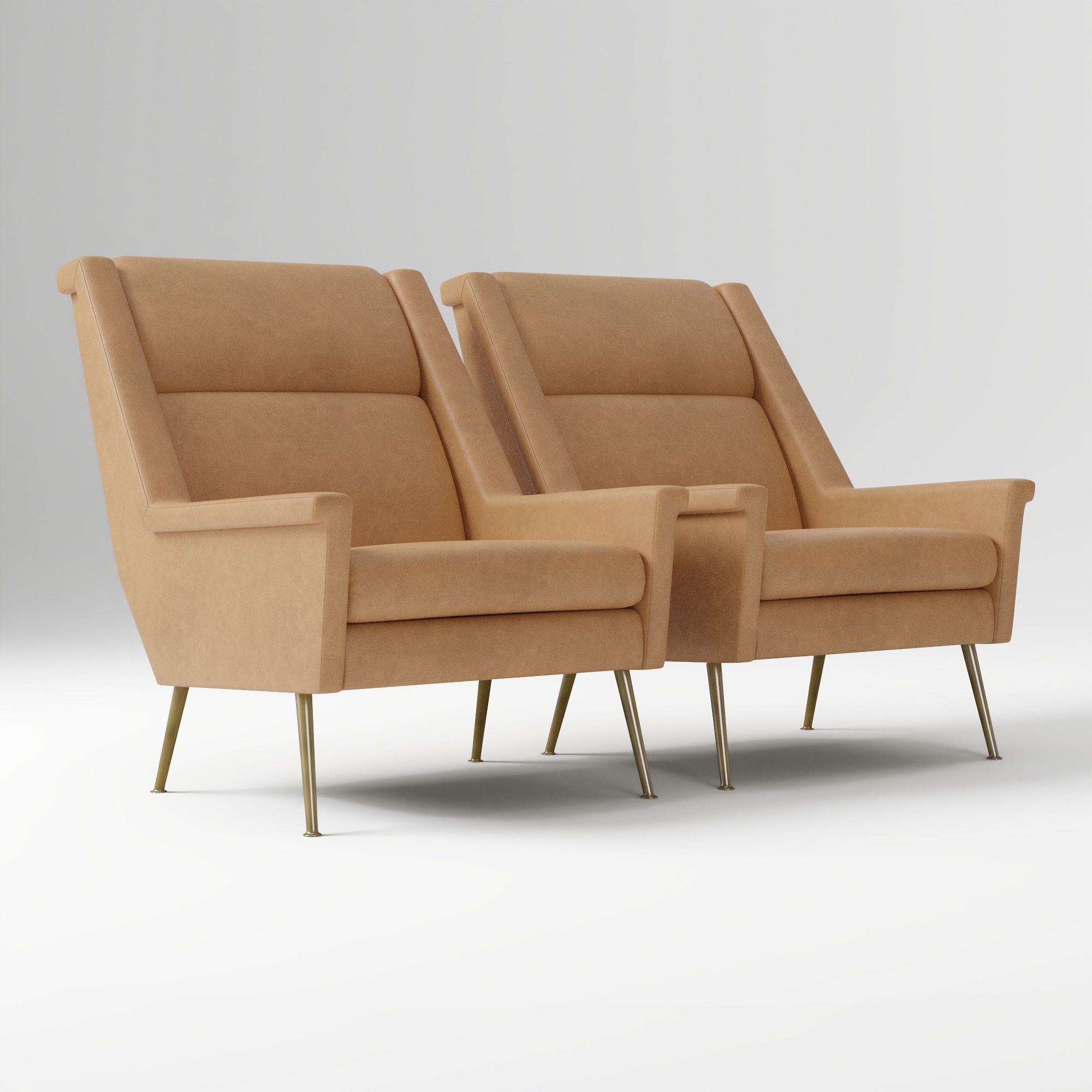 Carlo Highback Chair, Poly, Saddle Leather, Nut