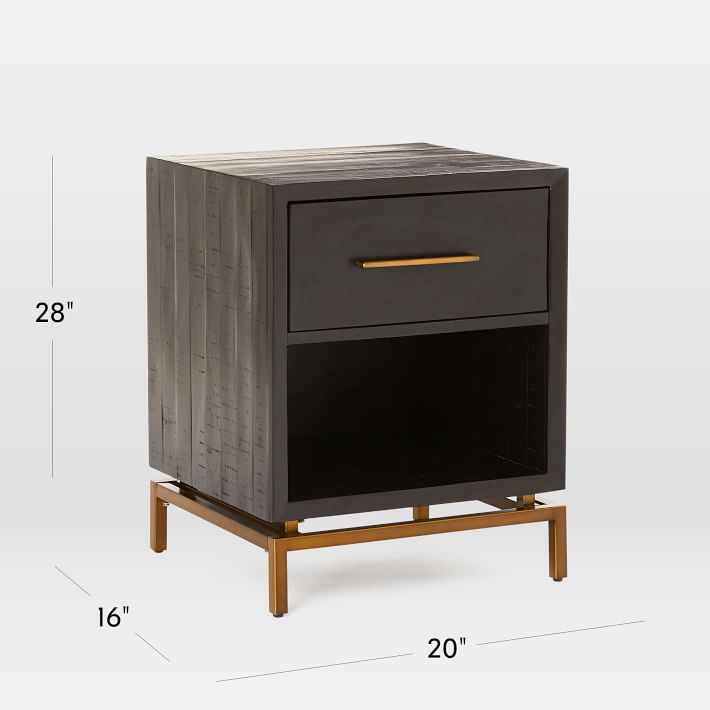 Shop the Alexa Burnished Nightstand in Black | West Elm