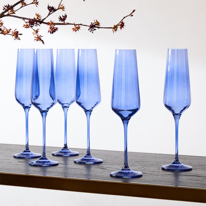 Estelle Colored Glass Champagne Flute (Set of 6)
