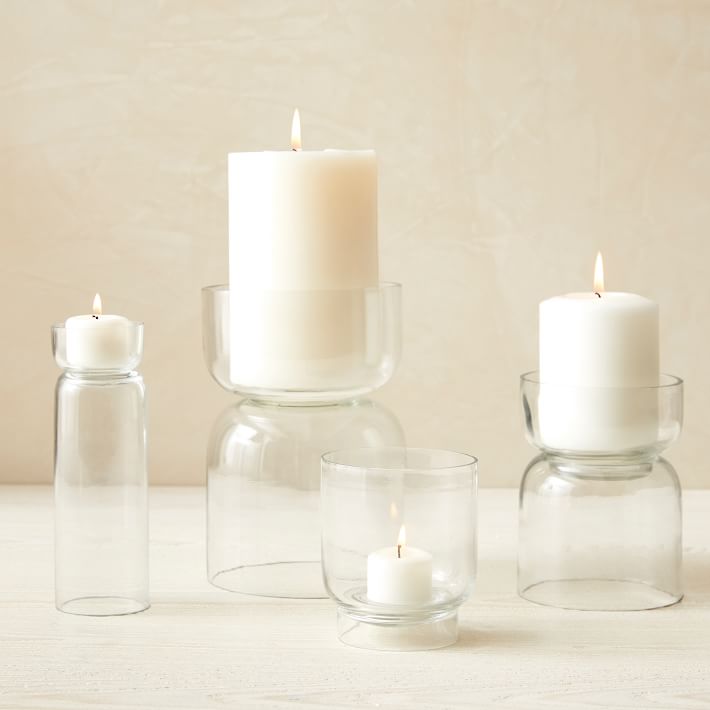 Foundations Clear Glass Candleholders