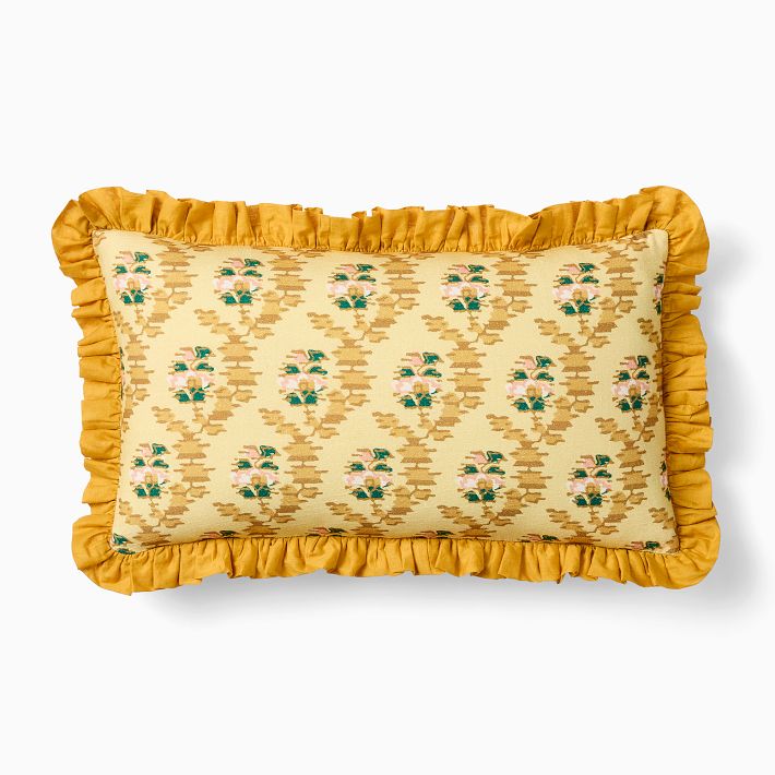 Jawahar Ruffle Pillow Cover, Dijon
