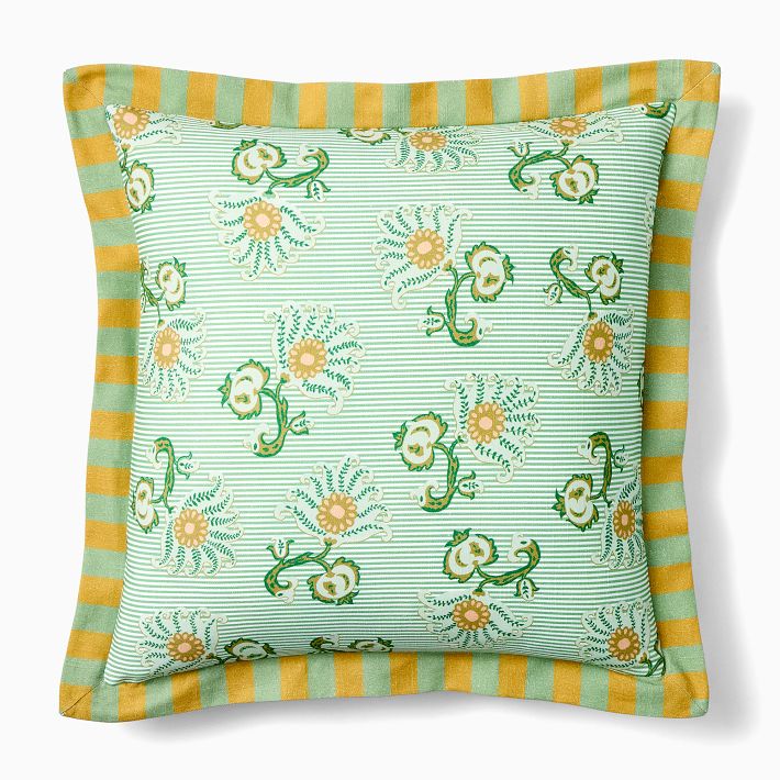 Toulon Stripe Pillow Cover, Green Stripe