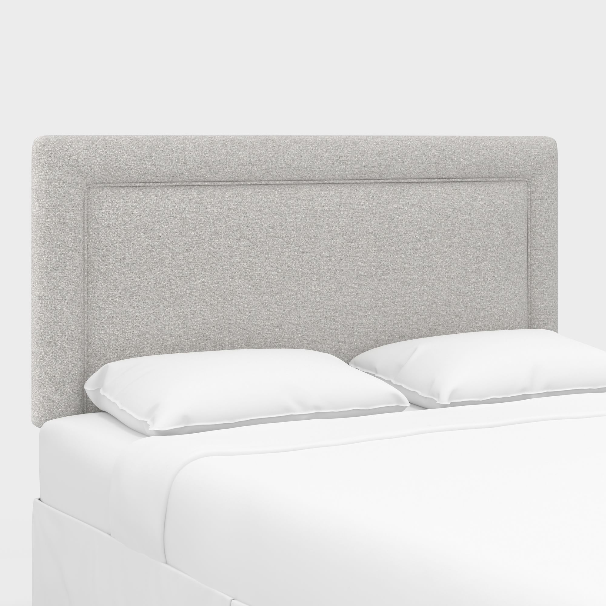 Upholstered Bordered Headboard, California King, Performace Velvet, Shadow