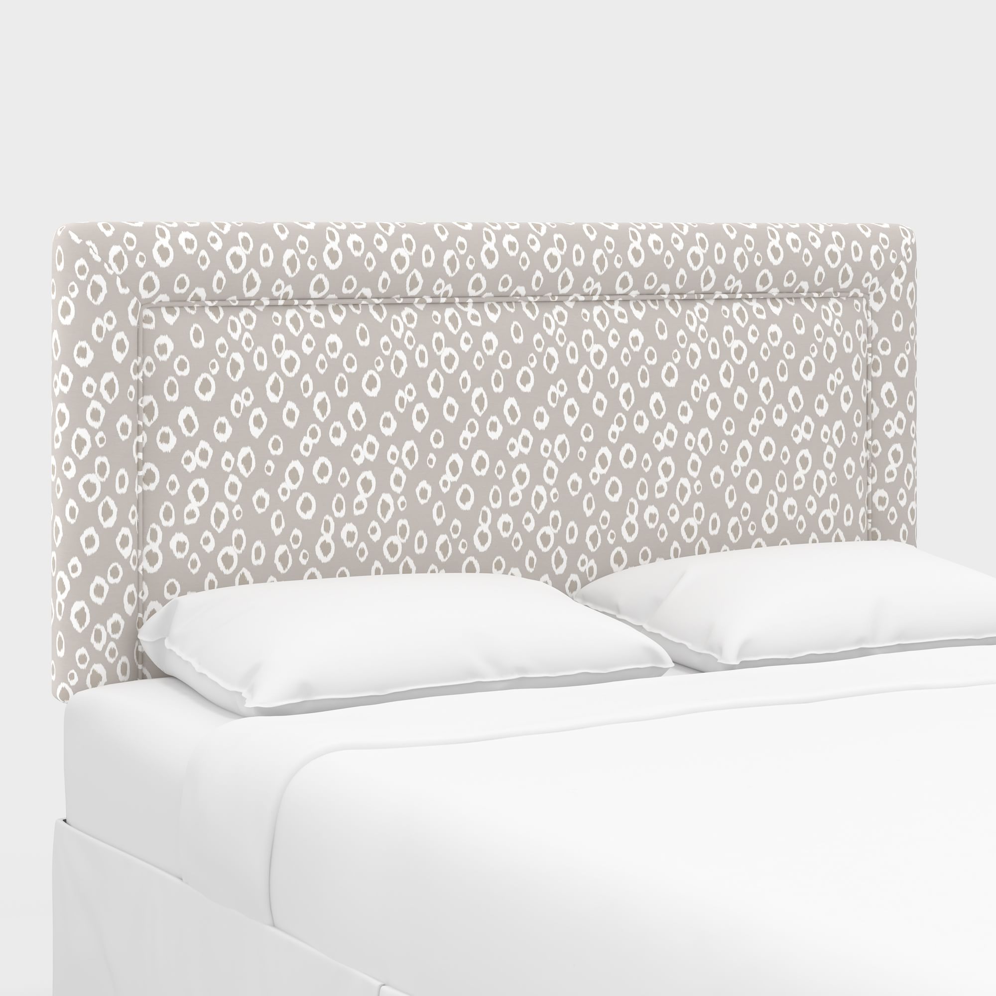 Upholstered Bordered Headboard, California King, Performace Velvet, Shadow