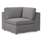 Open Box: Harris Corner, Poly, Performance Distressed Velvet, Storm Gray