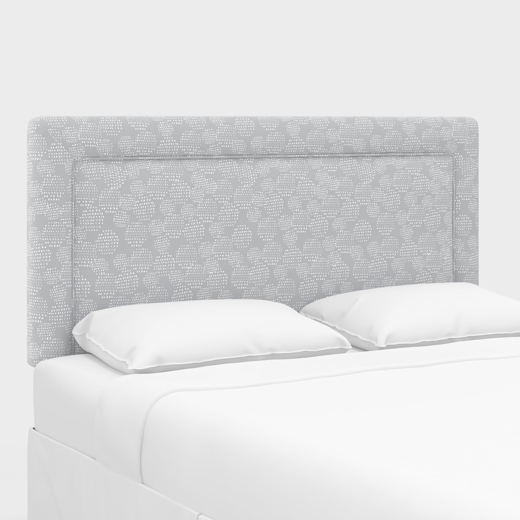 Upholstered Bordered Headboard, California King, Performace Velvet, Shadow