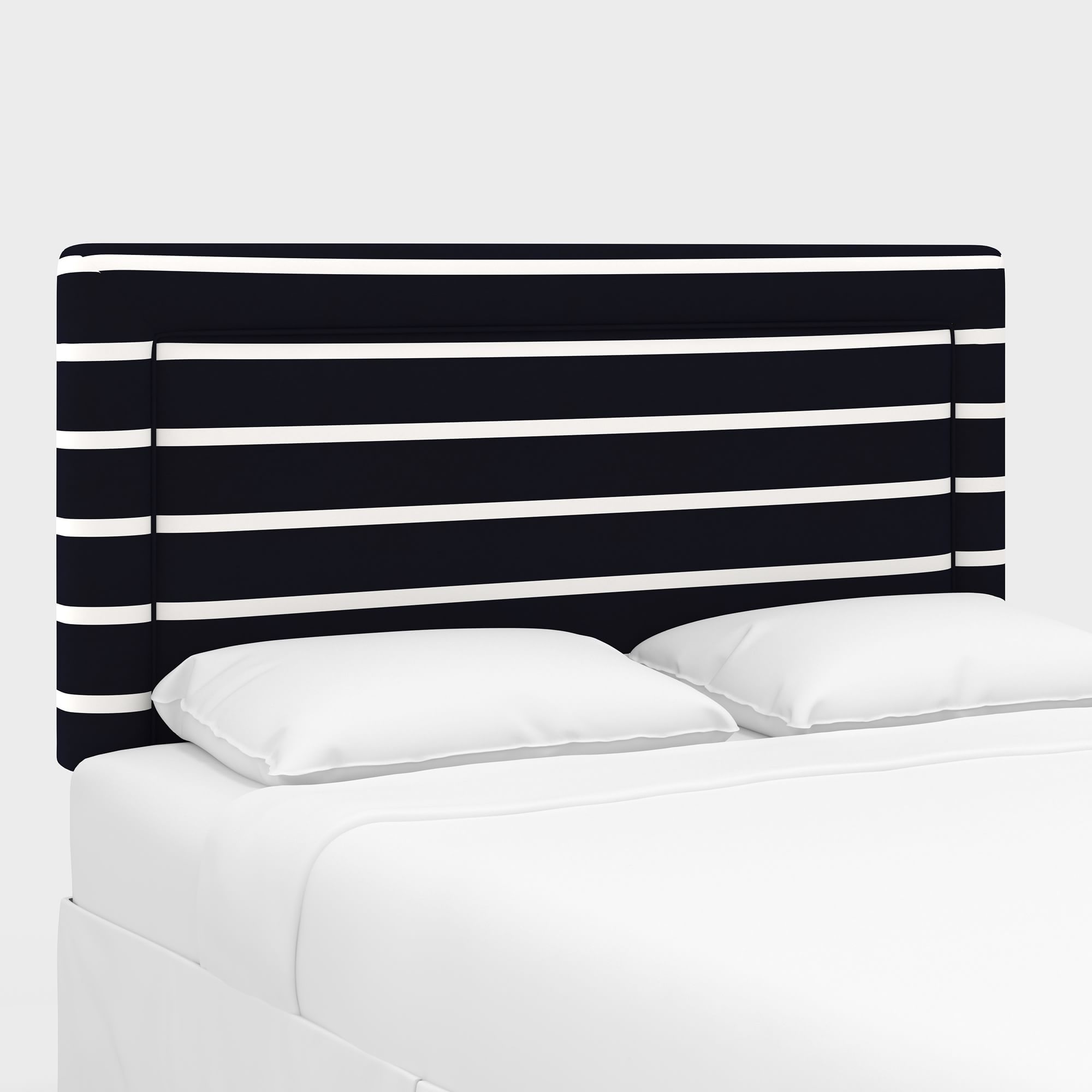 Upholstered Bordered Headboard, California King, Performace Velvet, Shadow