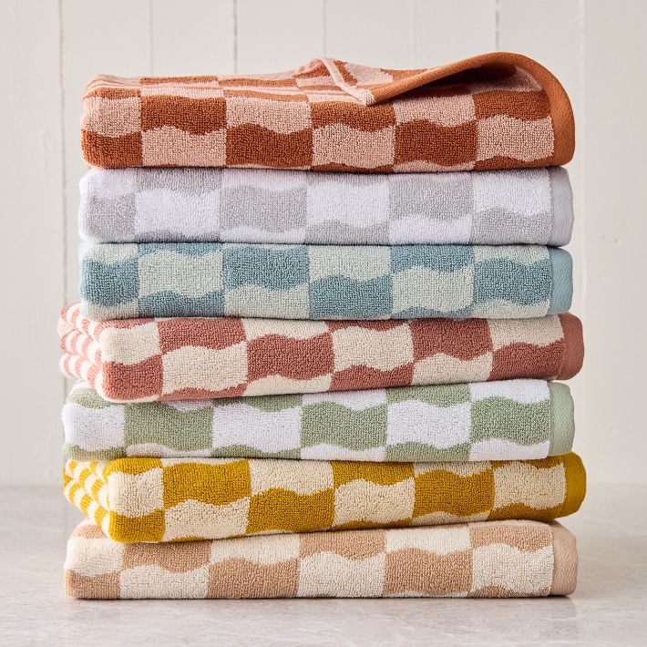 Wavy Blocks Towels