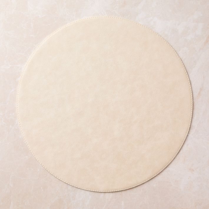 Easy-Care Round Faux Leather Placemats
