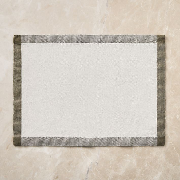 Contrast Border Linen Placemats
