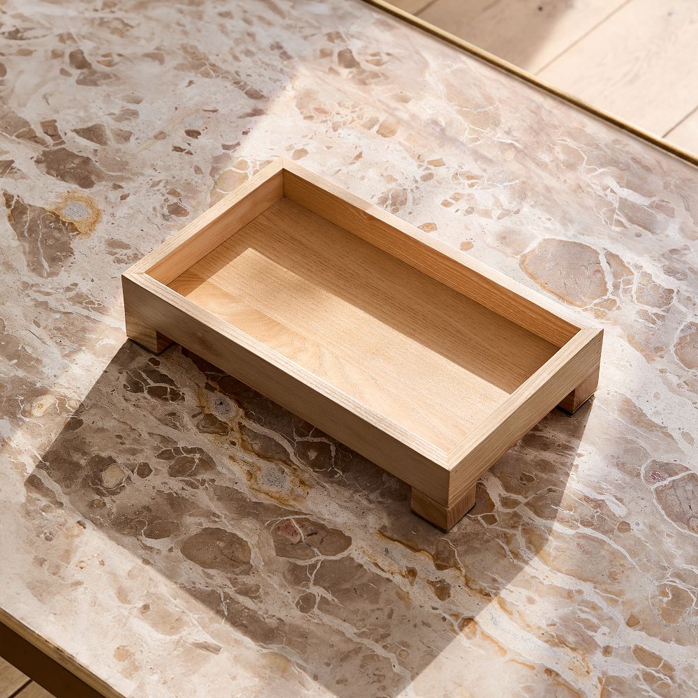 Pedestal Wood Trays - Light Ash, 12X7