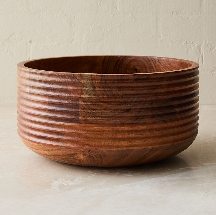 Groove Wood Salad Bowl | West Elm