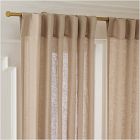 Open Box: Sheer European Flax Linen Curtain, 48"x96", Dark Flax