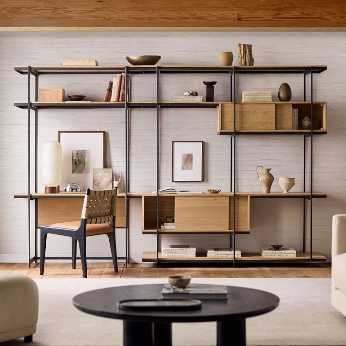 Pierce Wall Desk with Extra Wide Shelf Unit | West Elm