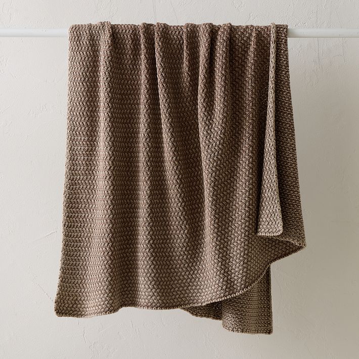 Chocolate Stonewashed Cotton Throw