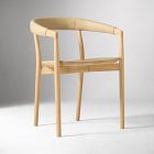Open Box: Irvine Dining Chair, Single, Ludlow Leather Sand, Blonde Wood Seat