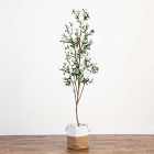 Faux Olive Tree w/ Handmade Jute Basket