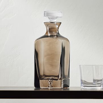 Estelle Colored Decanter Glass, Gray Smoke