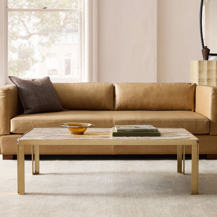 Portia Panther Marble Coffee Table (48&quot;)