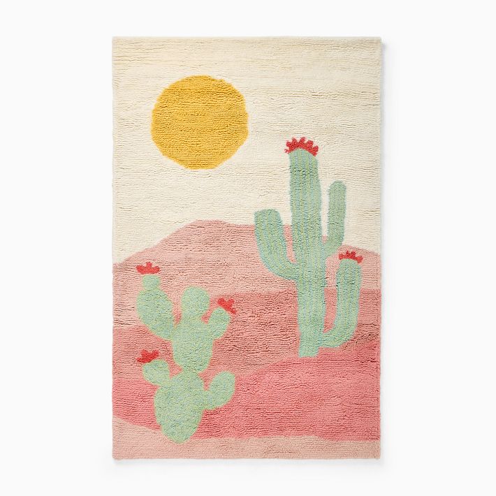 Kids Desert Cactus Shag Rug