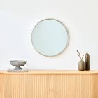 Metal Framed Round Wall Mirror - 24&quot;