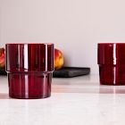Essential Stacking Drinking Red Glass