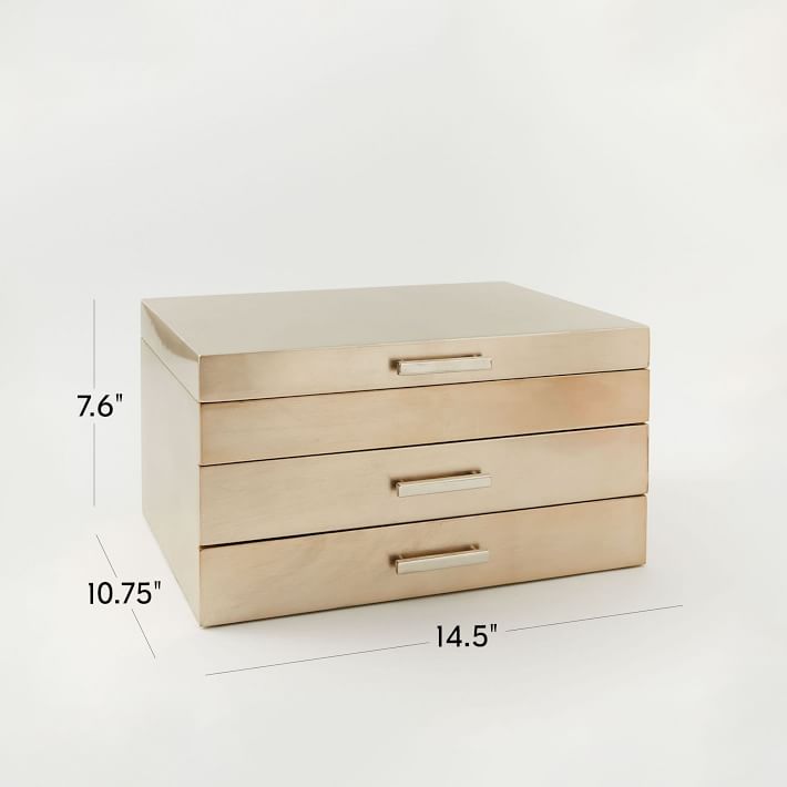 【west elm】国内発送 Champagne Lacquer ジュエリーBOX Mid-Century Champagne Lacquer Jewelry Boxes | West Elm