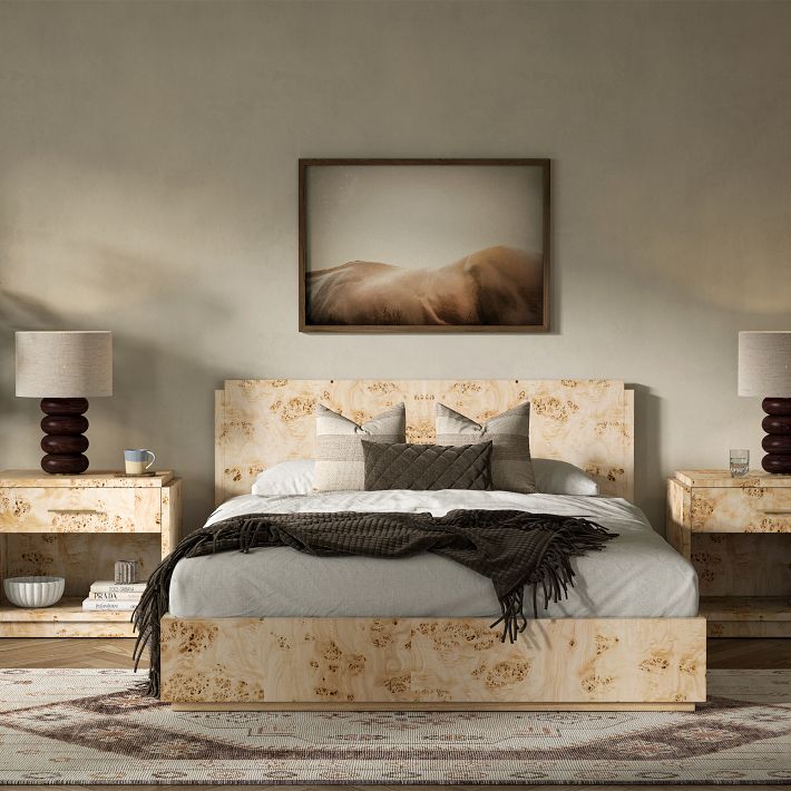Finlo Burled Wood Bed