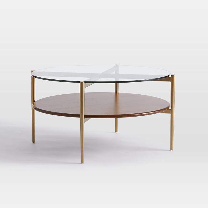 Mid-Century Art Display Round Coffee Table Modern Living