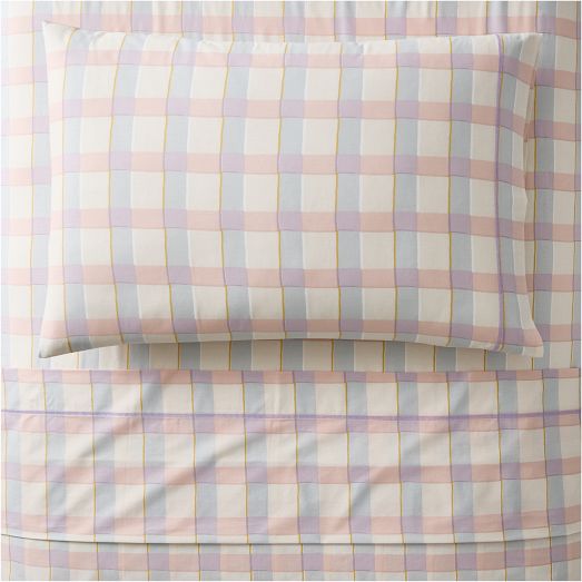 Kids Watercolor Gingham Pillowcases (Set of 2)