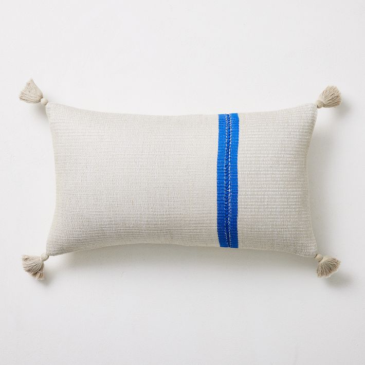 Silk Mono Stripe Lumbar Pillow Cover