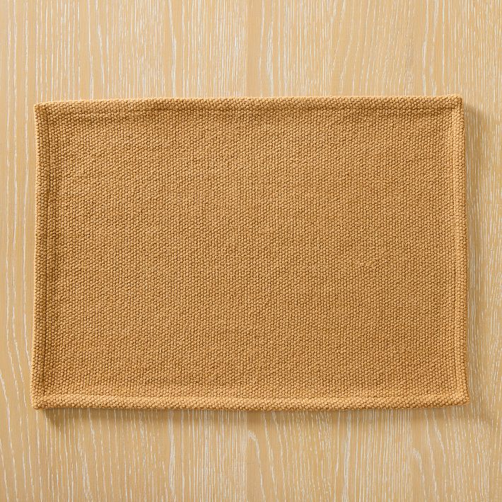 Textured Canvas Cotton Placemat Sets - Set of 8