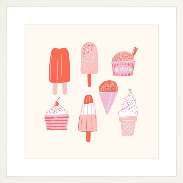 Ice Cream Truck Framed Wall Art by Sally Murphy Design