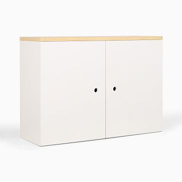 Ziggy Modular Wall SystemClosed Cabinet Hutch Natural/White