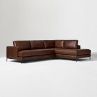 Landon Leather 2-Piece Bumper Chaise Sectional (104&quot;&ndash;124&quot;)