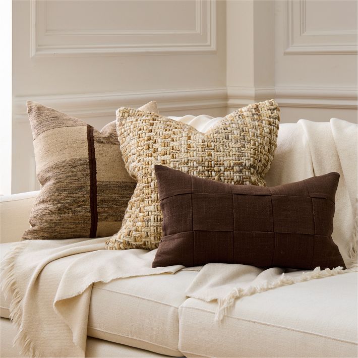 Spliced Basketweave Pillow Cover &amp; Throw Set