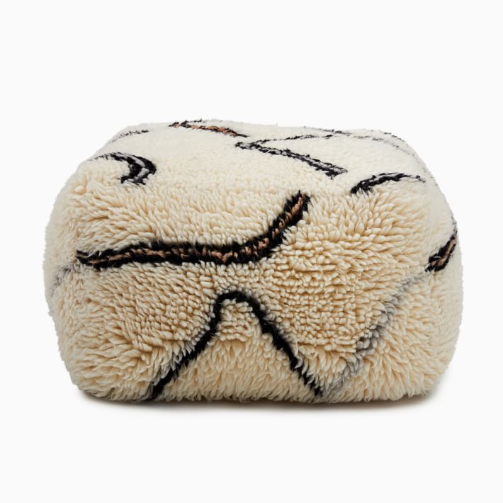 Wanderer Shag Pouf | West Elm
