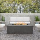 Tall 60&quot; Rectangle Outdoor Concrete Fire Table