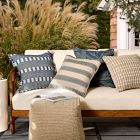 Outdoor Modern Block Fringe Pillow