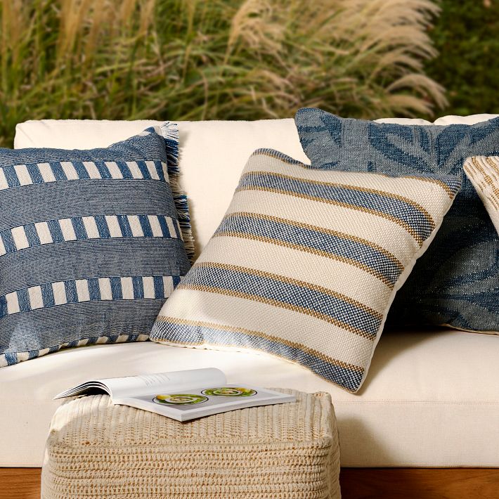 Outdoor Cabana Stripe Pillow West Elm