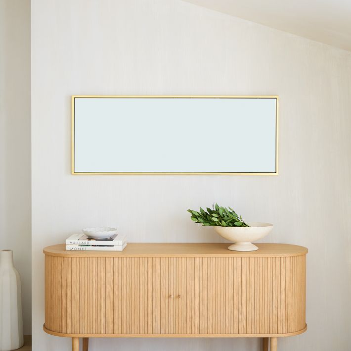 Metal Framed Long Rectangle Wall Mirror - Modern Elegance