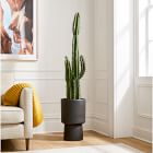 Faux Potted Cactus Plant &amp; Medium Bishop Planter Bundle