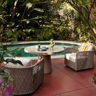 Concrete Pedestal Outdoor Continental Dining Table (44")