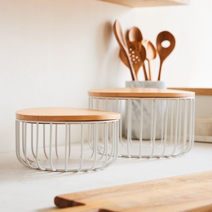 Kaloh Metal & Wood Baskets