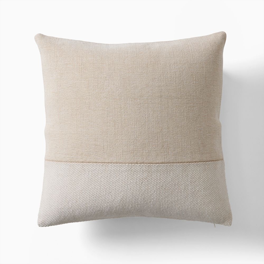 Cotton Canvas Pillow Cover - 18x18, Natural, Feather Down Insert