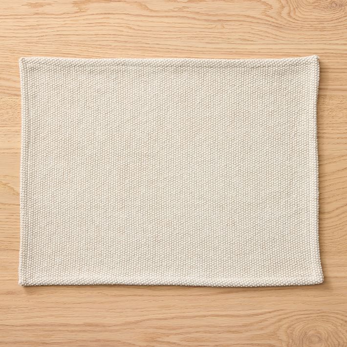 Textured Canvas Cotton Placemat Set of 8 | Color: Natural